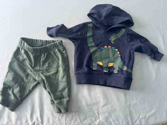 #211 REDUCED Carters 3m Dinosaur Hoodie Set