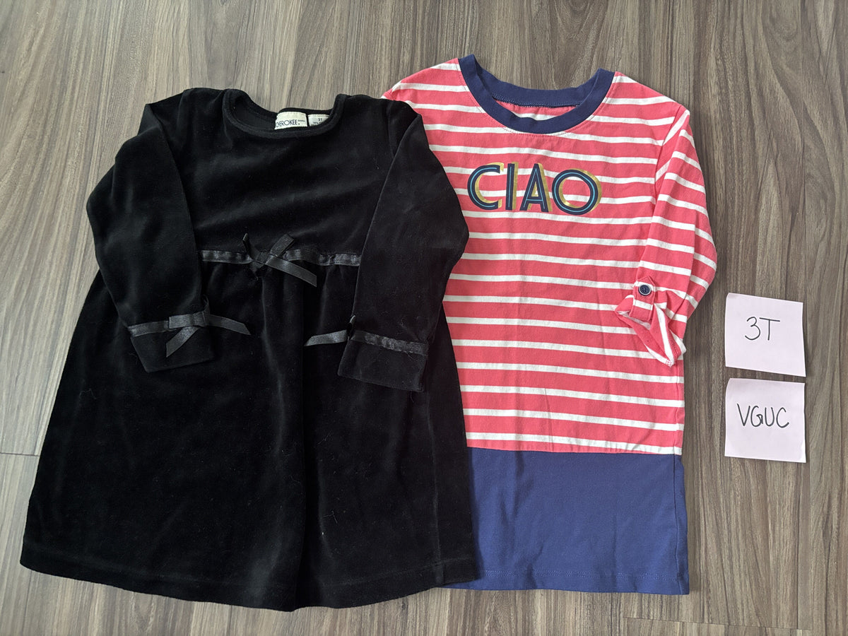 #138 - 3T VGUC Dresses (black + Ciao)