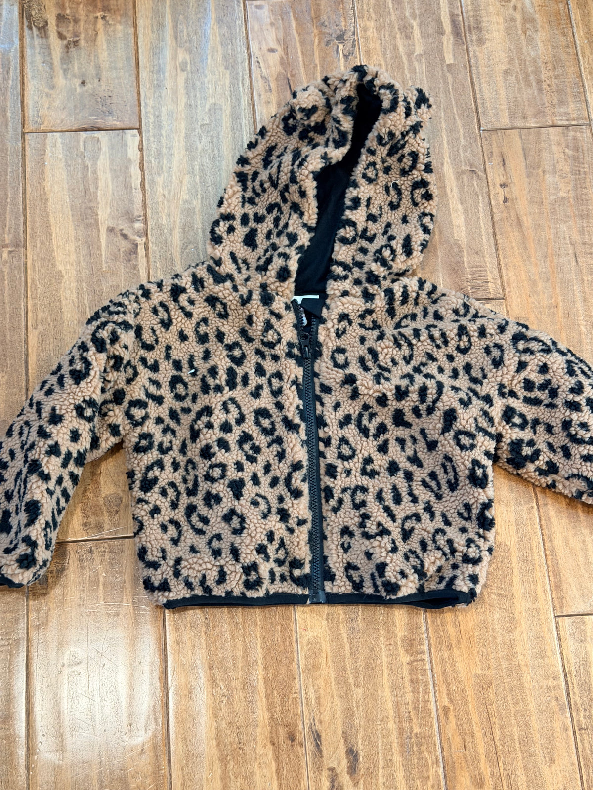 #99 girls leopard print winter coat size 3