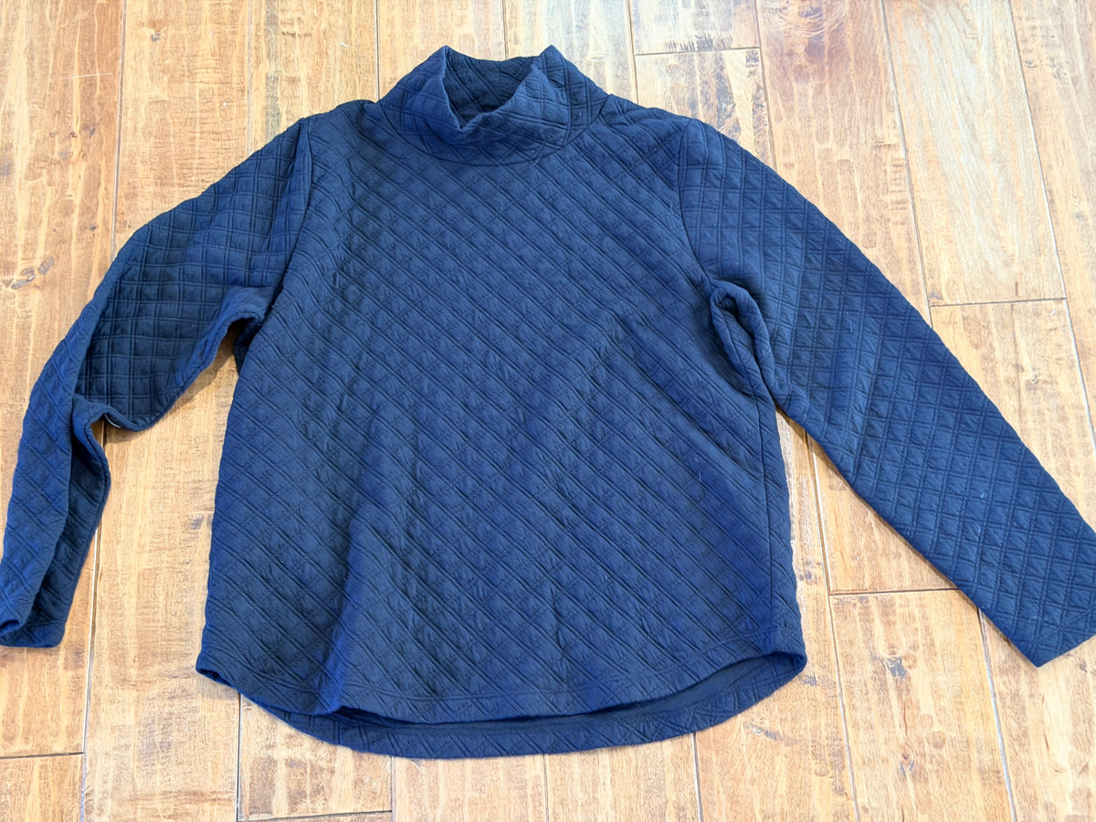 #99 women’s j crew black quilted sweatshirt size medium
