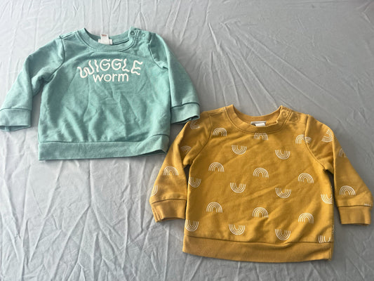 #211 REDUCED 3-6m Wiggle Worm Sweatshirt Set