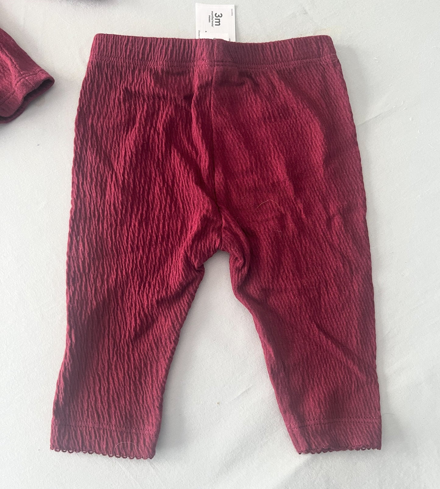 #211 REDUCED Carters 3m Maroon Button Shirt and Pants