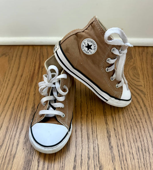 #198- Boys, Converse Tan Sneakers- Size 10