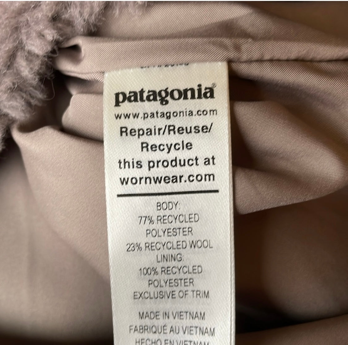#42 REDUCED Patagonia Woolyster Pile Bomber Jacket Women's Size Medium