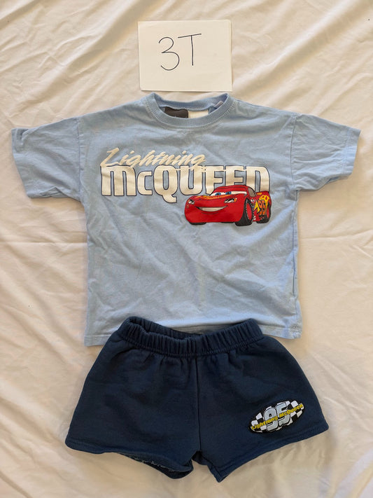 Seller #67 Boys Zara 3T Lightning McQueen Shorts Set VGUC