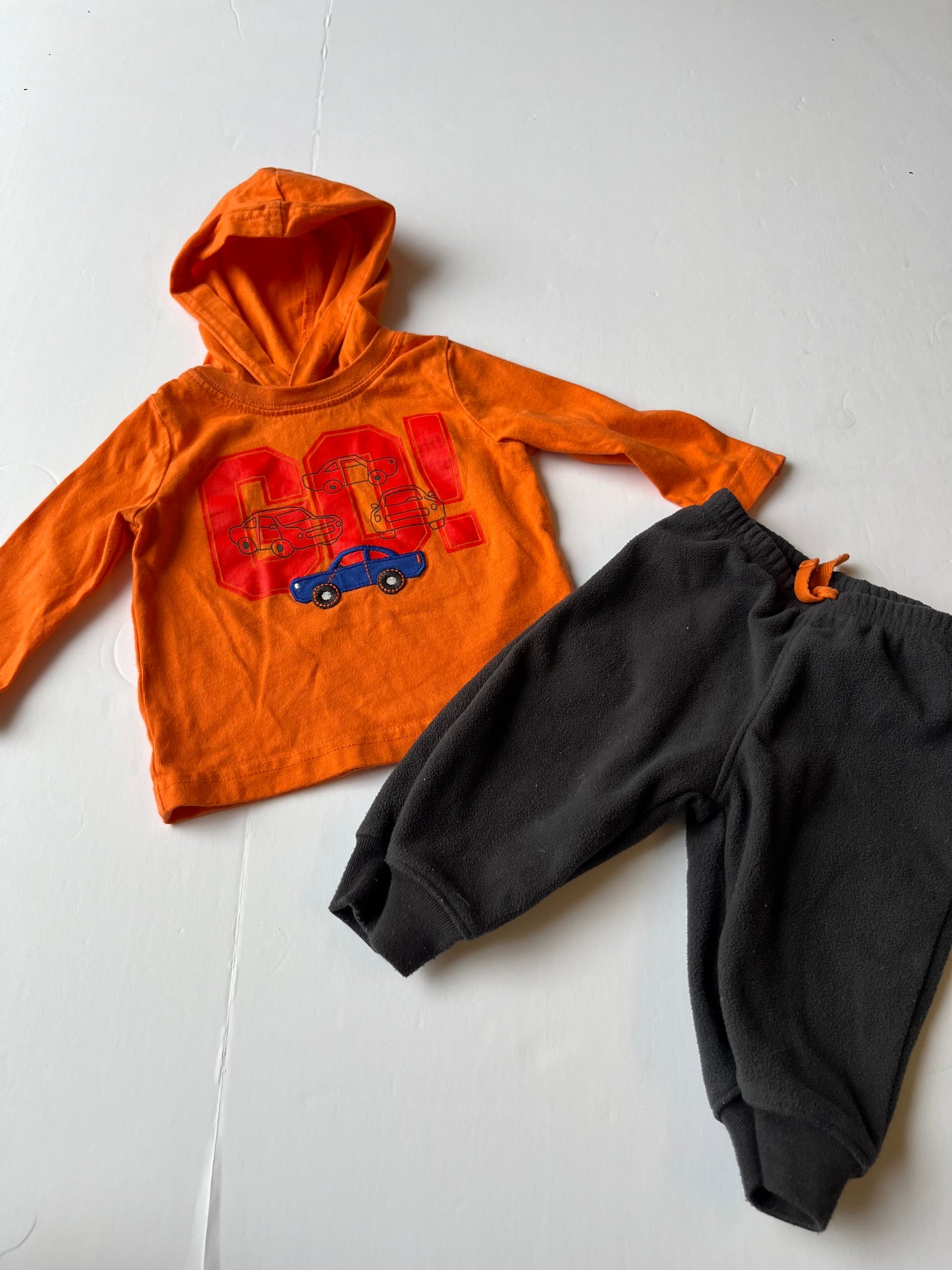 Seller 67 - Orange Car Hoodie Outfit 3-6mo