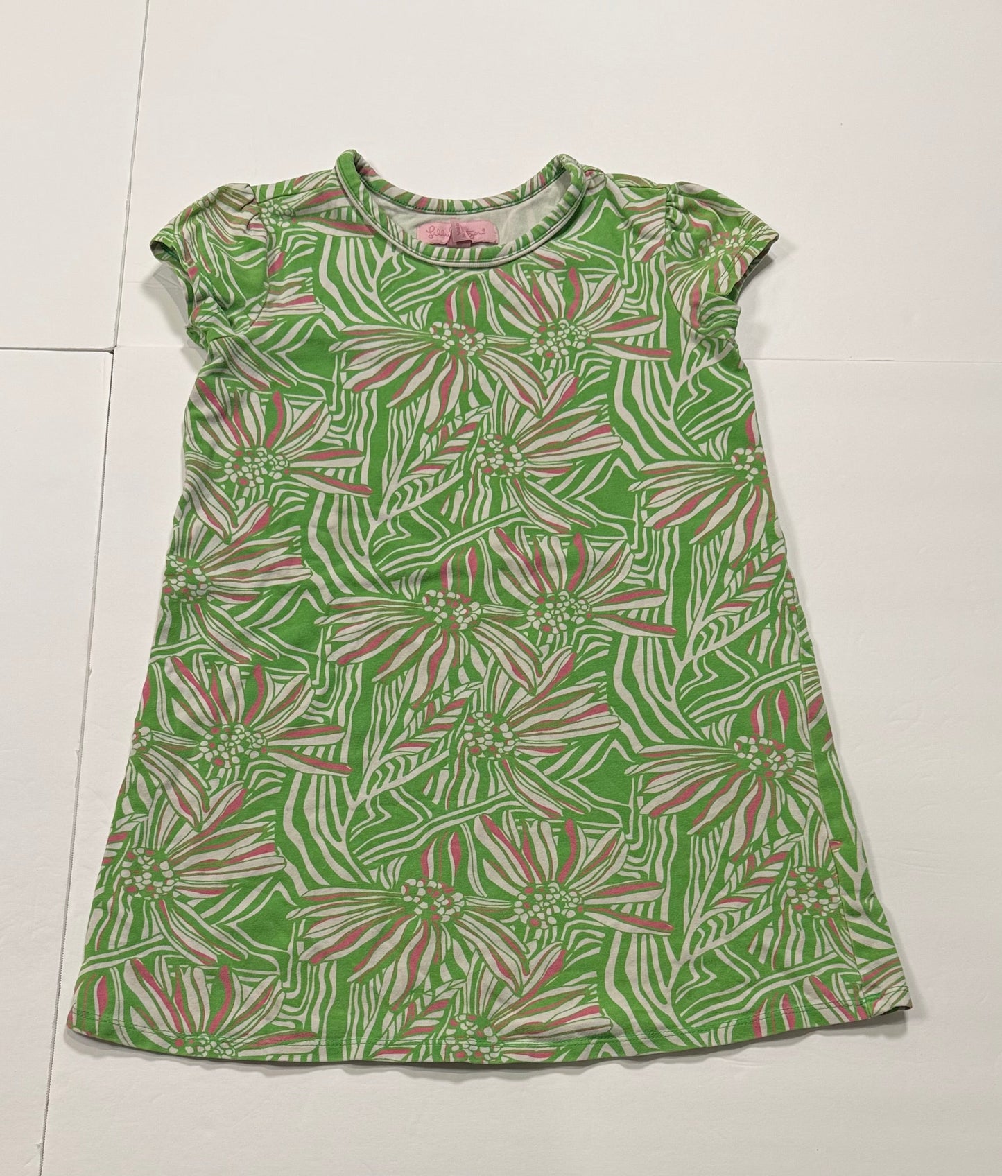 #141 Girls S 4-5 Green Lilly Dress
