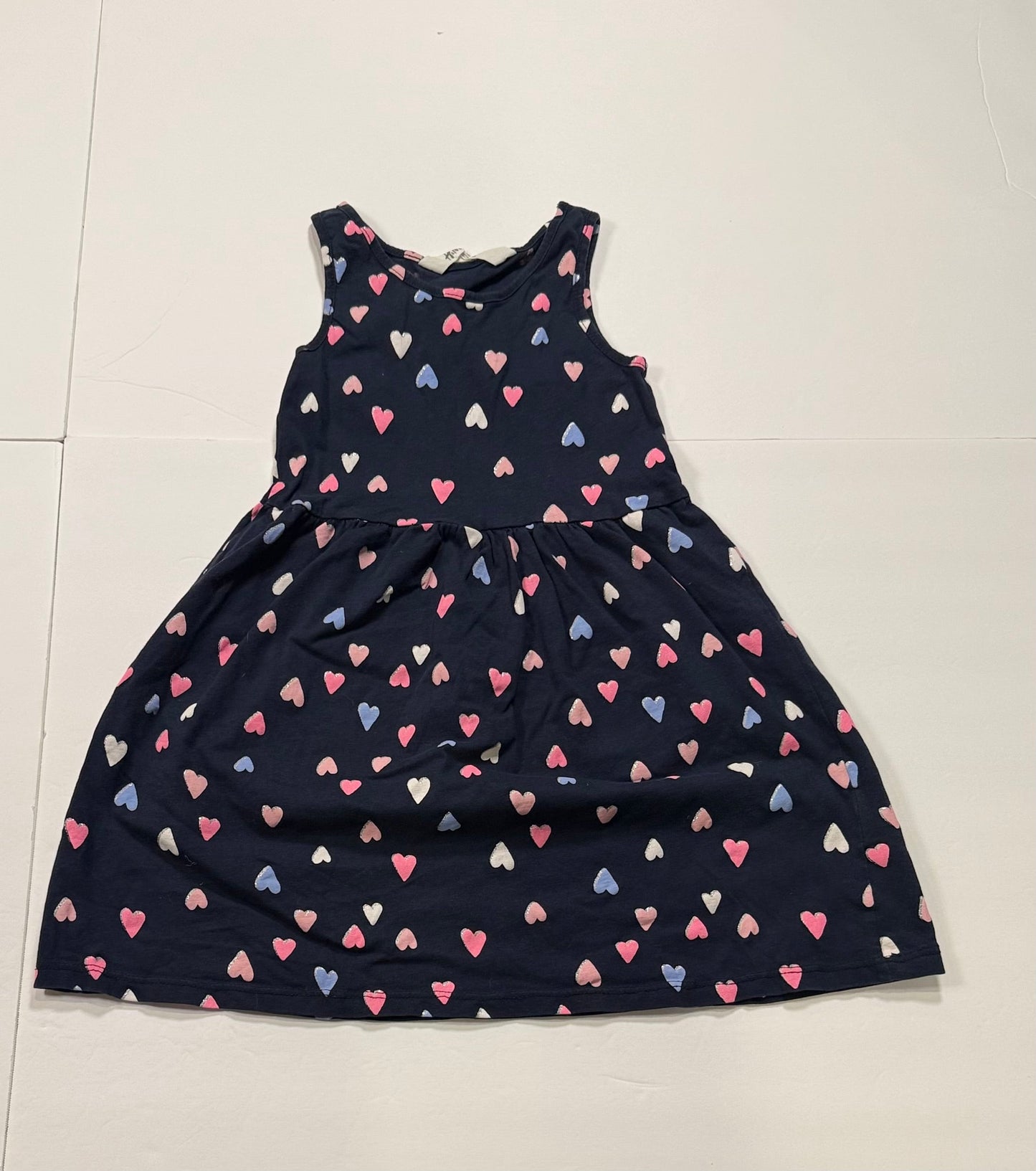 #141 Girls 4-6 H&M Navy Dress with Hearts