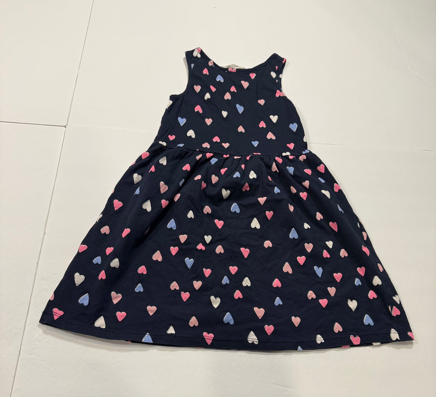 #141 Girls 4-6 H&M Navy Dress with Hearts