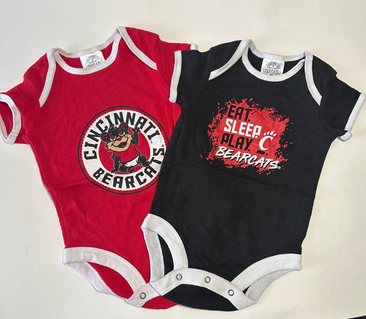 Seller 182. Bearcats onesies. Gender neutral.  6-9 months.