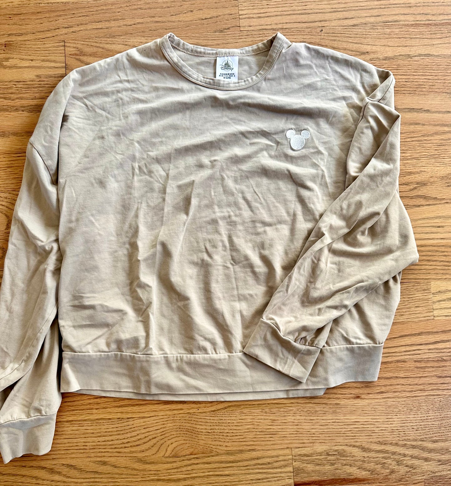 #198- Women’s, Disney Wold Taupe Lounge Top- Size Medium
