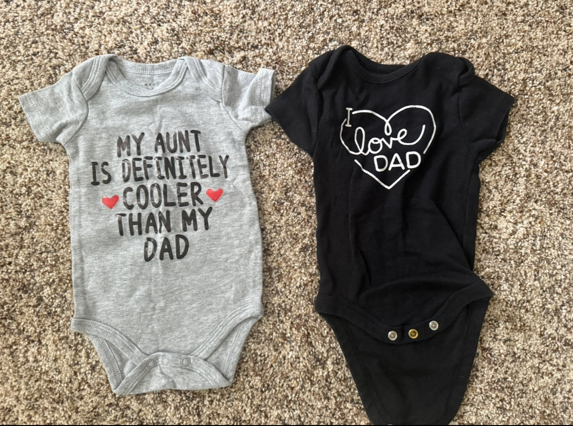 SELLER #6 Dad Themed 3M (2) Onesies