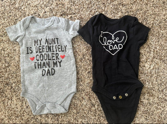 SELLER #6 Dad Themed 3M (2) Onesies