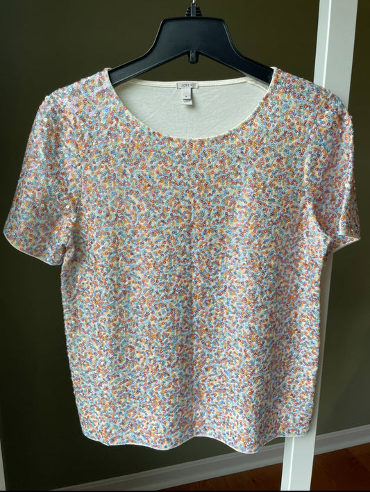 #42 REDUCED J. Crew Women's Size Small Sequined Tee