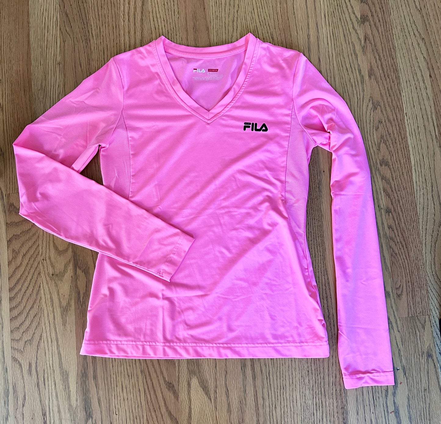 #198- Women’s, FILA, Hot Pink Workout Long Sleeve- Size XS
