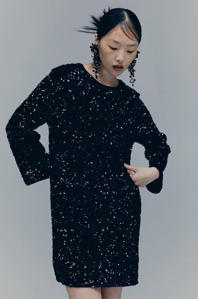 #88 REDUCED XXL H&M sequin short dress grey Nwt