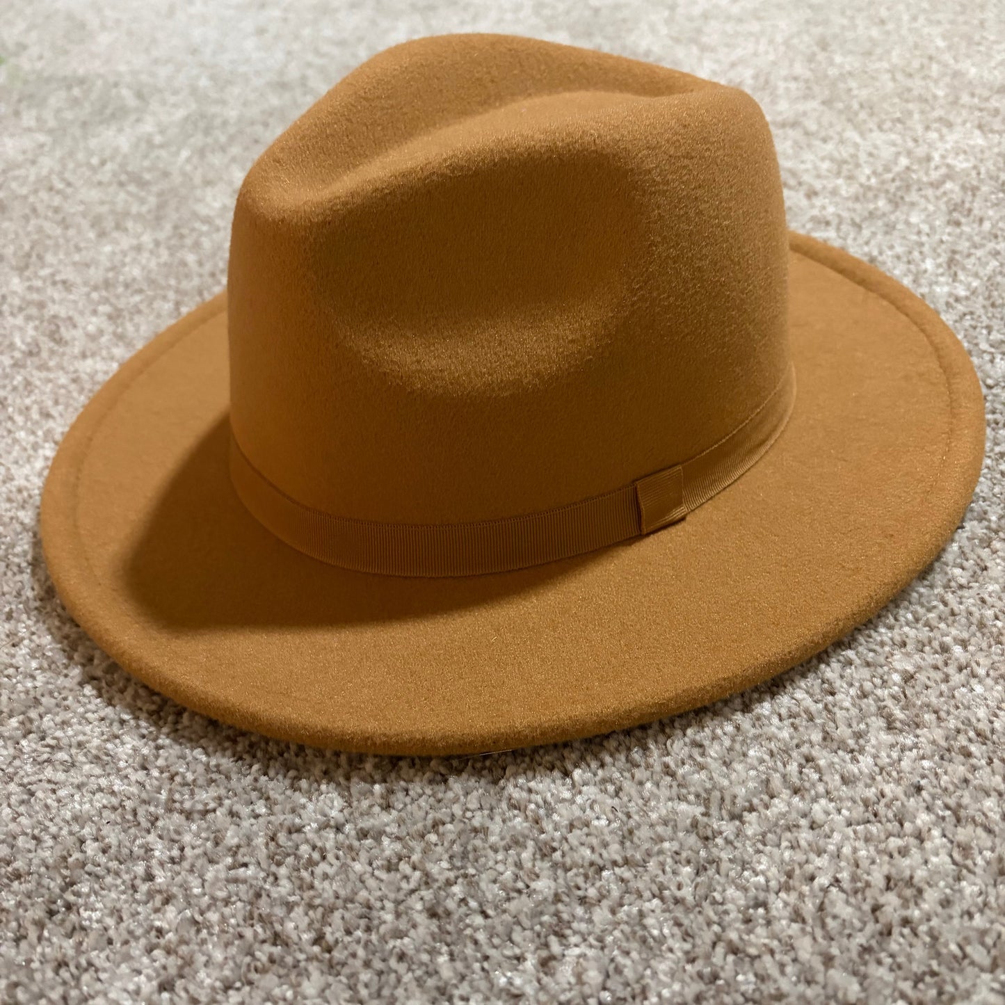 Toddler Girls Fedora Hat- Camel
