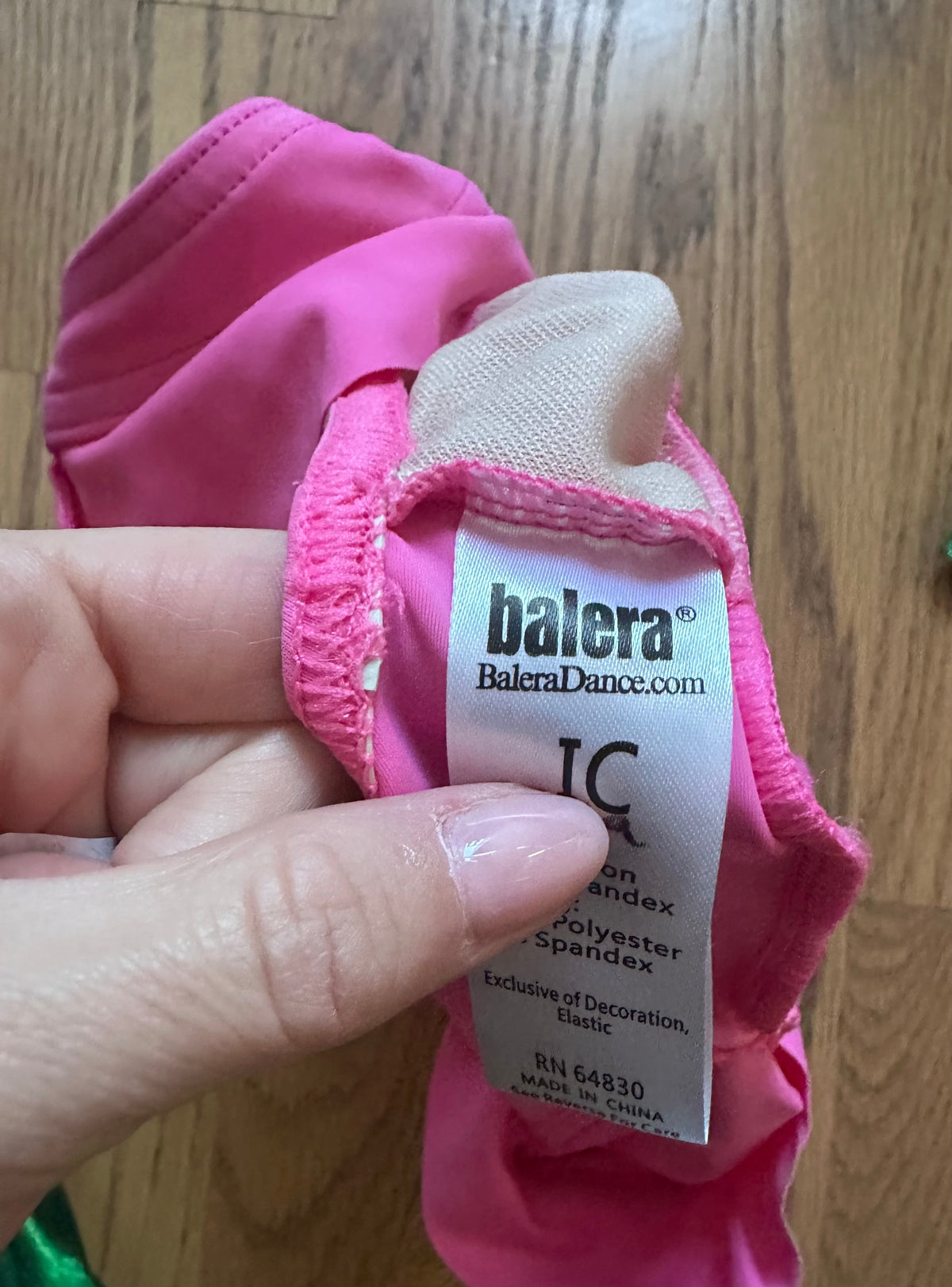 #98- Girls, Balara, Pink & Green Wicked Dance Costume- Size 4/5