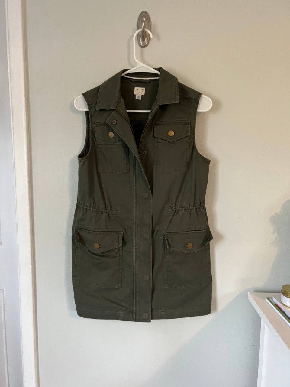 XS Women's A New Day dark green utility vest, GUC