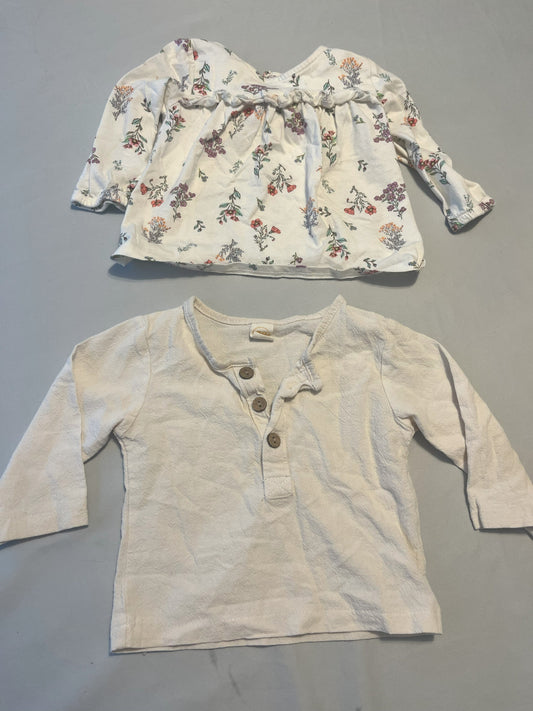 #211 12m Flower Shirt Set of 2