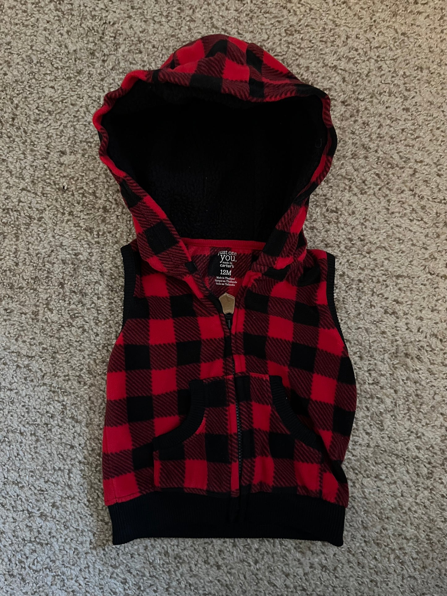 19 - Fleece Checked Vest - 12 month