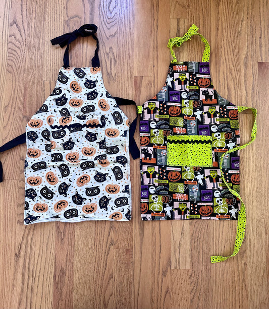 #98- Kids, Unisex, Halloween Aprons- Size 2-5T