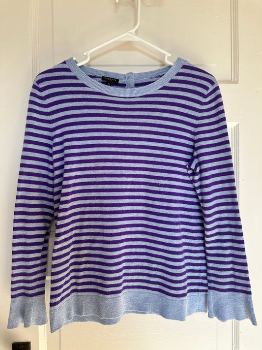 #56 Talbots sweater women S purple stripes