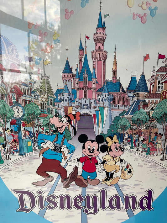#42 REDUCED Framed Disneyland Poster from 1980s