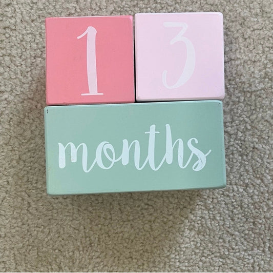 Seller #178 Baby Month Blocks