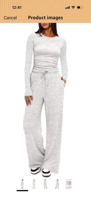 #64 Amazon Heather Gray Lounge Set EUC Size M