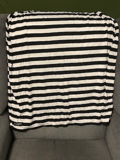 black & white striped car seat cover