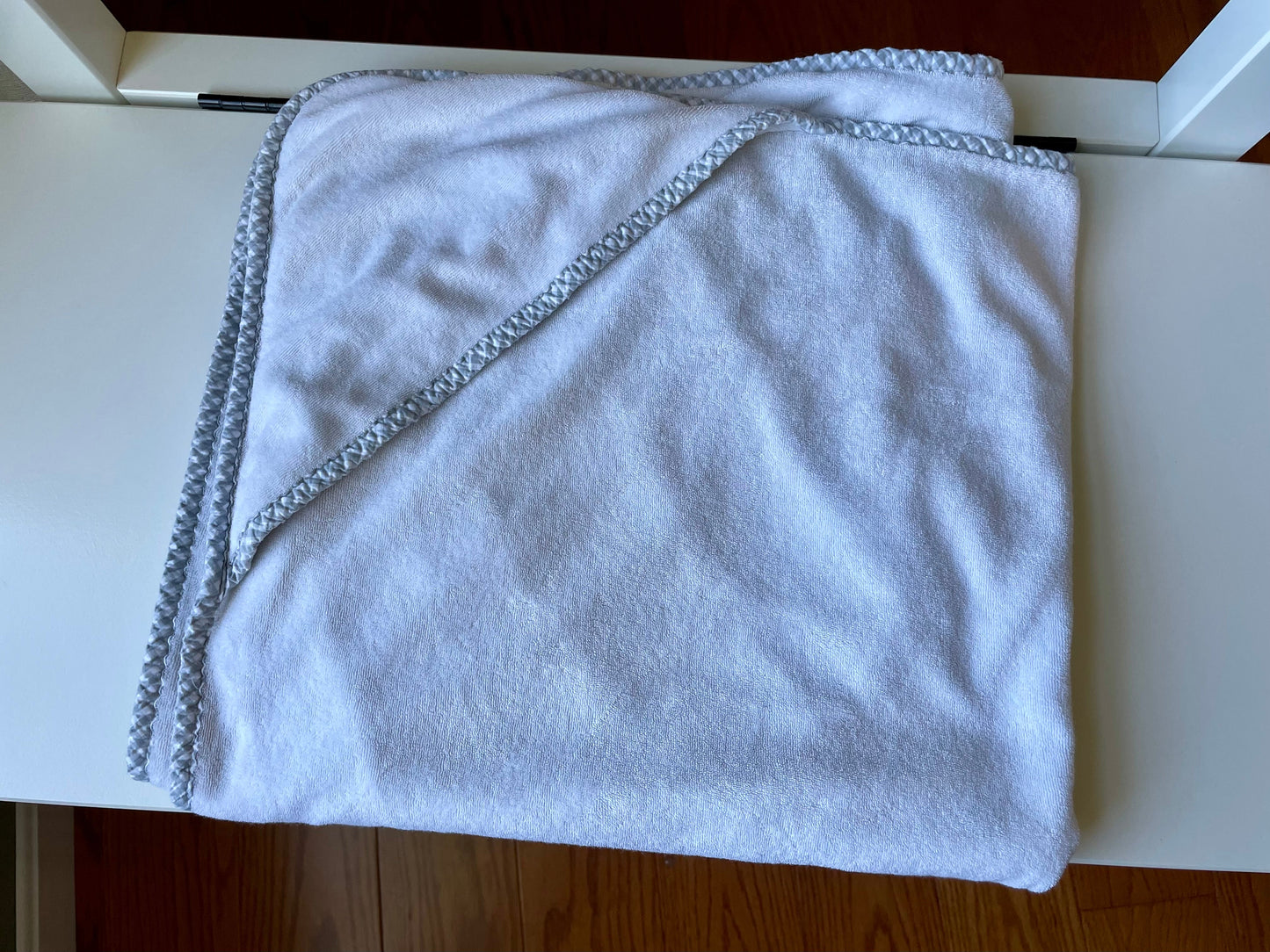 #42 REDUCED Pottery Barn Gingham Baby Hooded Towel