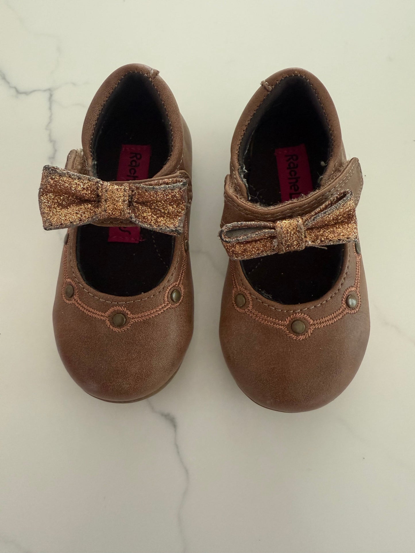 #42 Rachel Dress up shoes with glitter bow sz 5c (toddler)