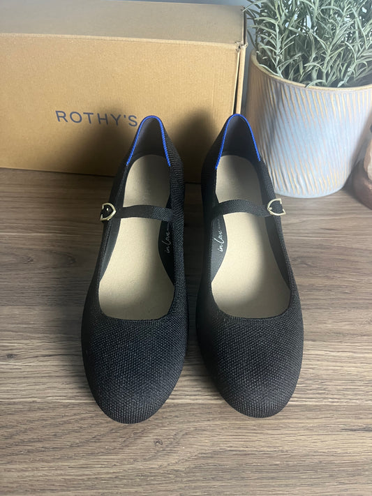 Seller # 14 Size 7.5 Rothy’s Black Mary Jane Heel Shoes EUC!