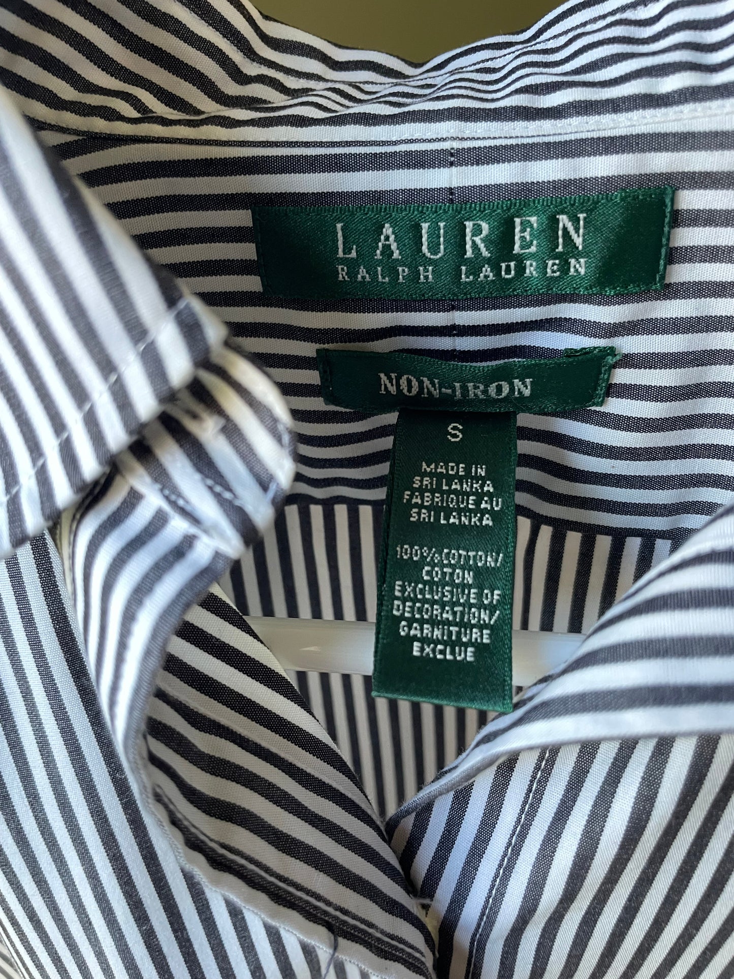 #42 REDUCED Ralph Lauren Women's Size Small Charcoal Striped Blouse
