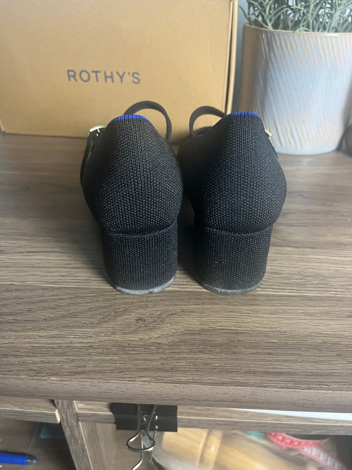 Seller # 14 Size 7.5 Rothy’s Black Mary Jane Heel Shoes EUC!