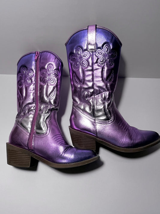 #150 REDUCED girls size 3 Steve Madden metallic ombré cowboy boots