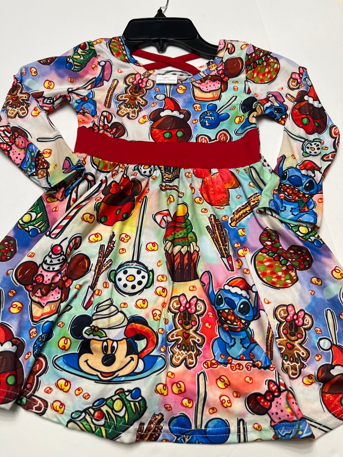 Seller 67 - NEW Boutique Milky Silk Disney Snacks Christmas Dress 3