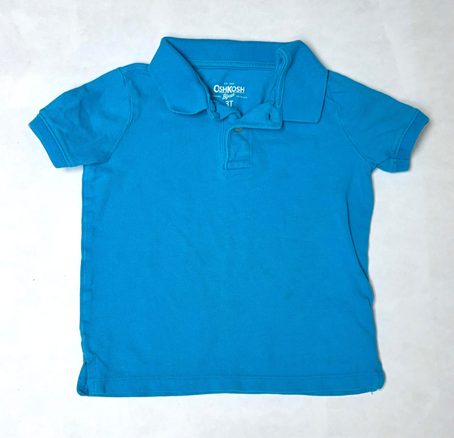 #4.  3T boys bright teal polo shirt, OshKosh brand. GUC