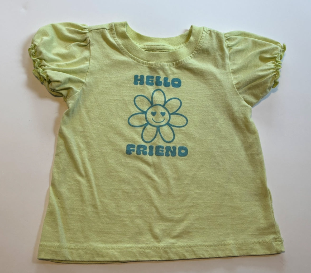 Seller #18 Green Dip Flower friend shirt 18M-24M