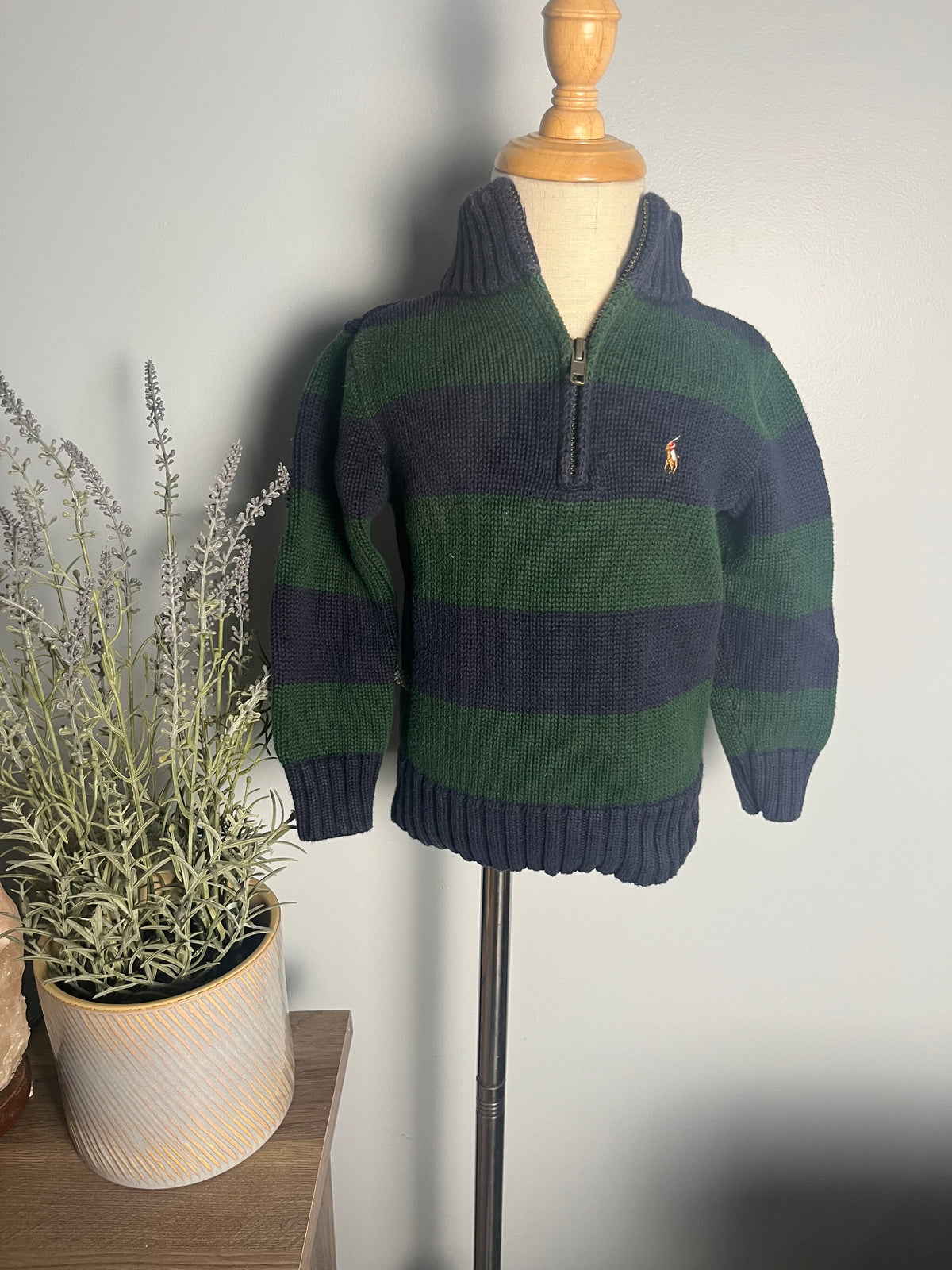 Seller# 14 Boys 2T Ralph Lauren Polo Sweater Navy & Green EUC
