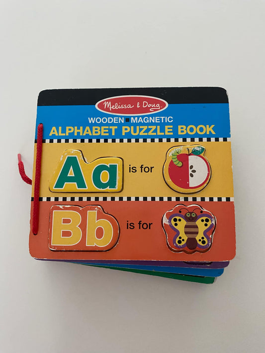 #117, Melissa & Doug wooden magnetic alphabet puzzle book
