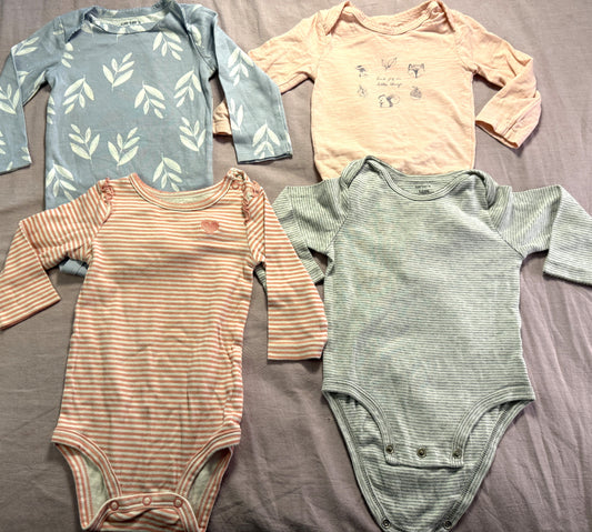 #103 12m Pink Stripe Onesie Set