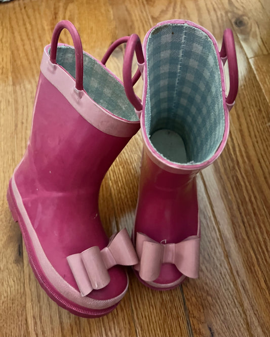 Girls pink rainboot- sweet honey - size 8