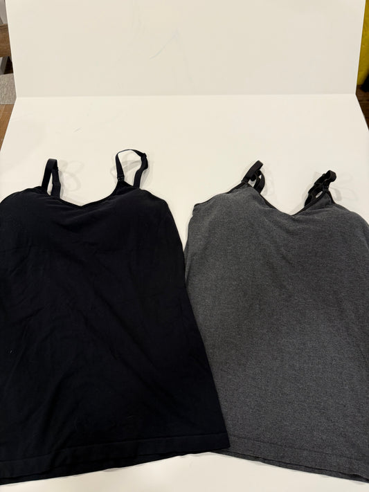 #9 -  Auden (Target) -  2  Nursing Cami's - black & dark grey Women's SIZE  XL
