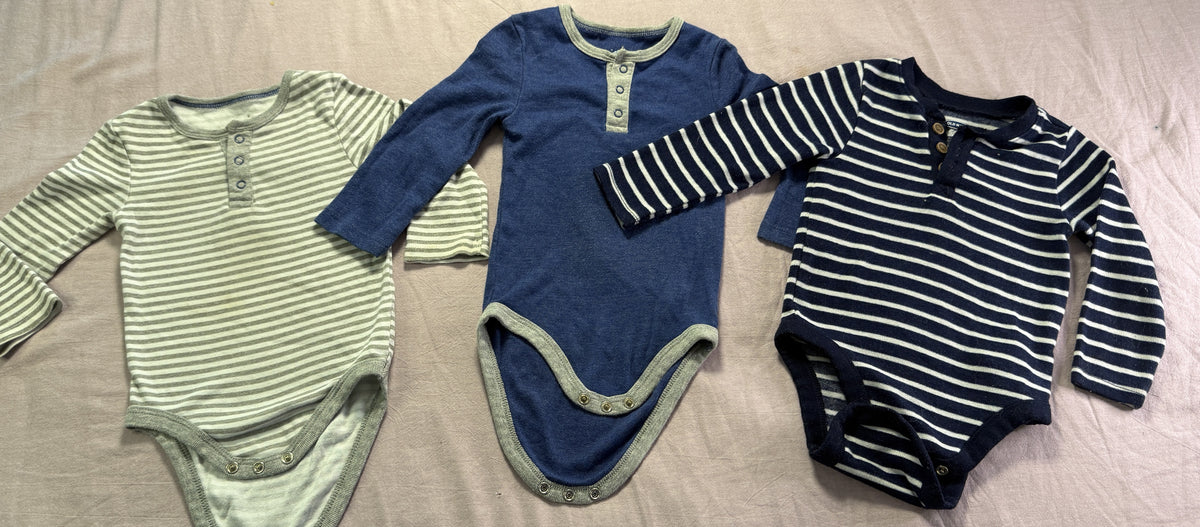 #103 18m Blue Stripe Onesie Bundle