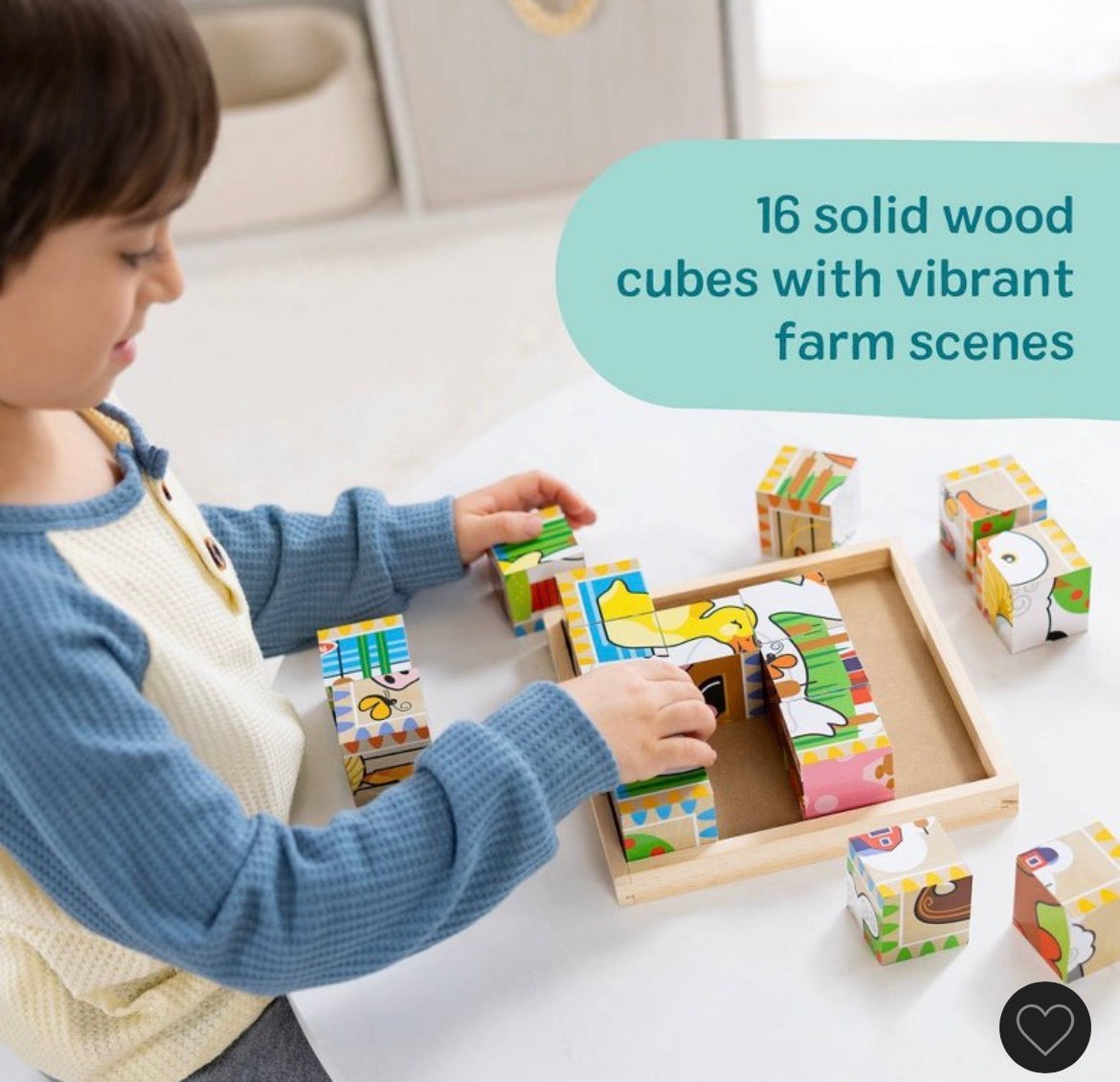 Seller #14 Melissa & Doug Farm Animal Cube Puzzle 6 Puzzles in 1! VGUC