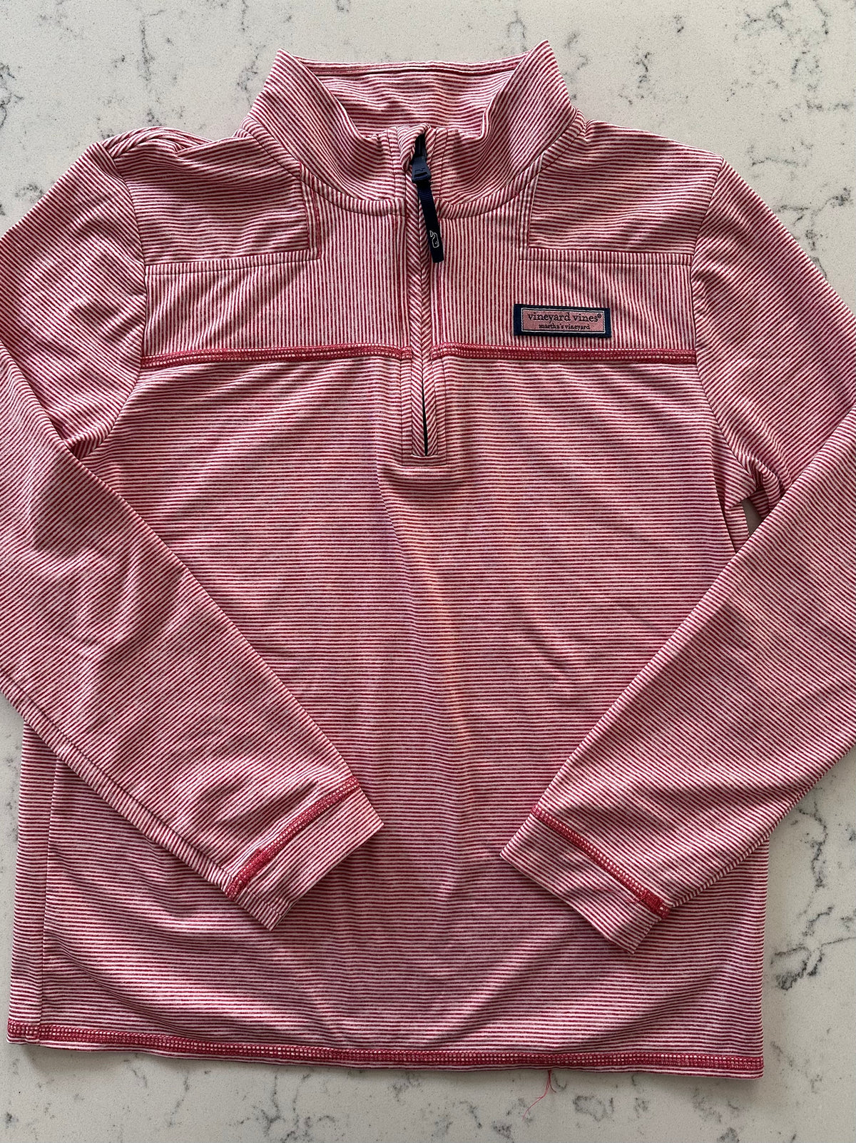 Seller 42, Vineyard Vines 1/4 Zip, Red/White, Boys Size M
