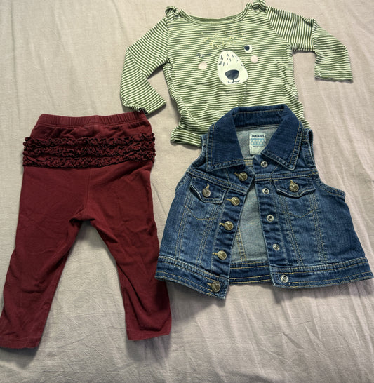 #103 12m Denim Vest Outfit