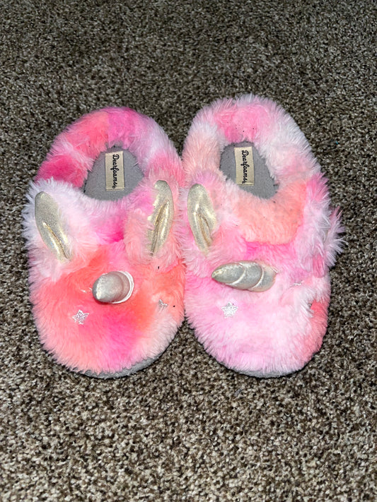 Seller 67 - Dreamfoam Pink Furry Unicorn Slippers Size 9/10